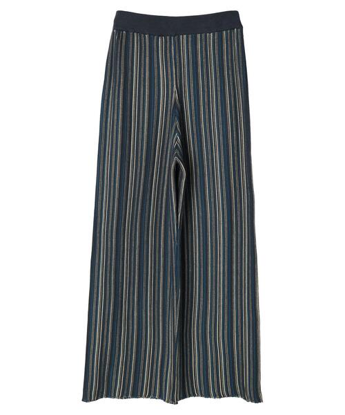 Green　Parks（グリーンパークス）の「ジャガード編みストライプニットパンツ（その他パンツ・レディース・ブラウン/ダークグレー・FREE）」の18枚目の写真