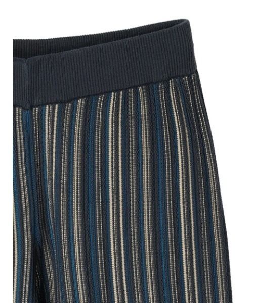 Green　Parks（グリーンパークス）の「ジャガード編みストライプニットパンツ（その他パンツ・レディース・ブラウン/ダークグレー・FREE）」の9枚目の写真