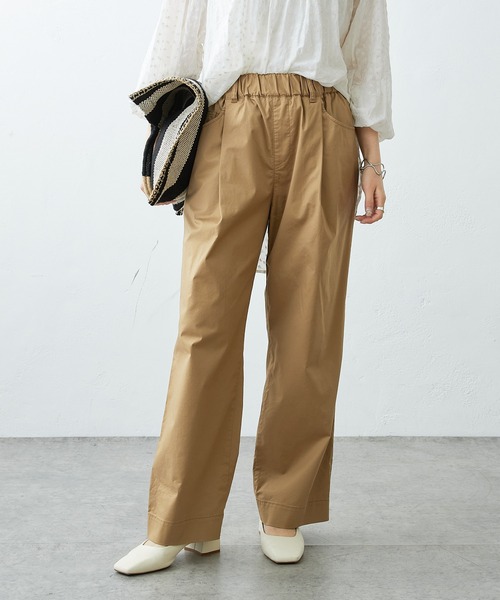 PUAL CE CIN(ピュアルセシン)の「JAPAN MADE ストレッチストレートパンツ(その他パンツ・レディース・ライトグレー/ブラック/ベージュ/ネイビー/カーキ/イエロー・FREE)」の3枚目の写真