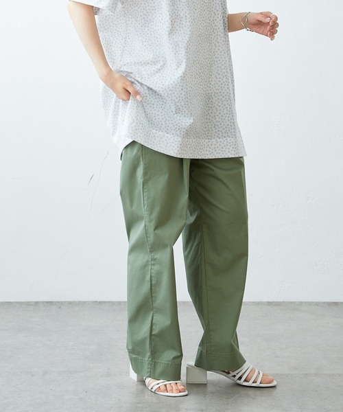 PUAL CE CIN(ピュアルセシン)の「JAPAN MADE ストレッチストレートパンツ(その他パンツ・レディース・ライトグレー/ブラック/ベージュ/ネイビー/カーキ/イエロー・FREE)」の4枚目の写真