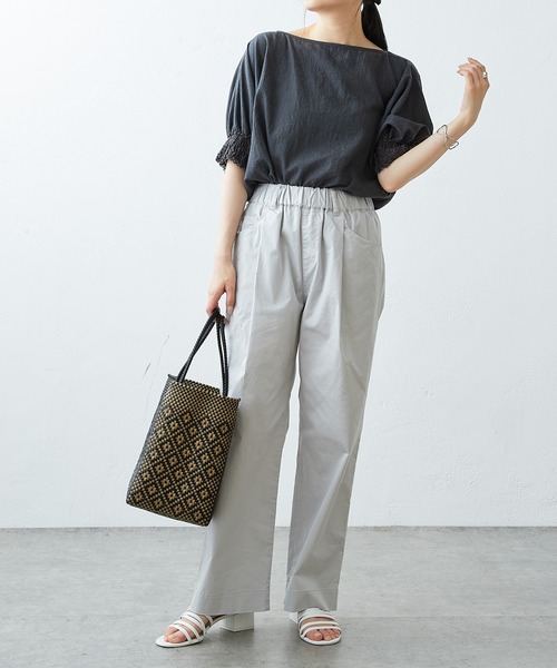 PUAL CE CIN(ピュアルセシン)の「JAPAN MADE ストレッチストレートパンツ(その他パンツ・レディース・ライトグレー/ブラック/ベージュ/ネイビー/カーキ/イエロー・FREE)」の9枚目の写真