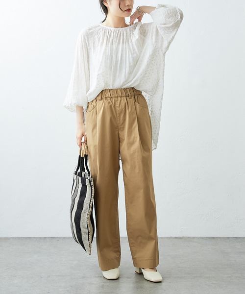 PUAL CE CIN(ピュアルセシン)の「JAPAN MADE ストレッチストレートパンツ(その他パンツ・レディース・ライトグレー/ブラック/ベージュ/ネイビー/カーキ/イエロー・FREE)」の12枚目の写真