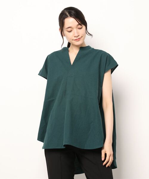 sm2rhythm（サマンサモスモスリズム）の「タックノースリーブプルオーバーシャツ（シャツ/ブラウス・レディース・ブラック/オレンジ/グリーン・ﾌﾘ-）」の3枚目の写真