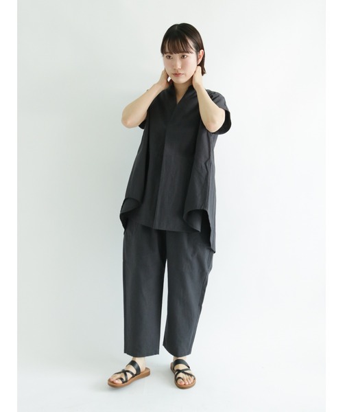 sm2rhythm（サマンサモスモスリズム）の「タックノースリーブプルオーバーシャツ（シャツ/ブラウス・レディース・ブラック/オレンジ/グリーン・ﾌﾘ-）」の6枚目の写真