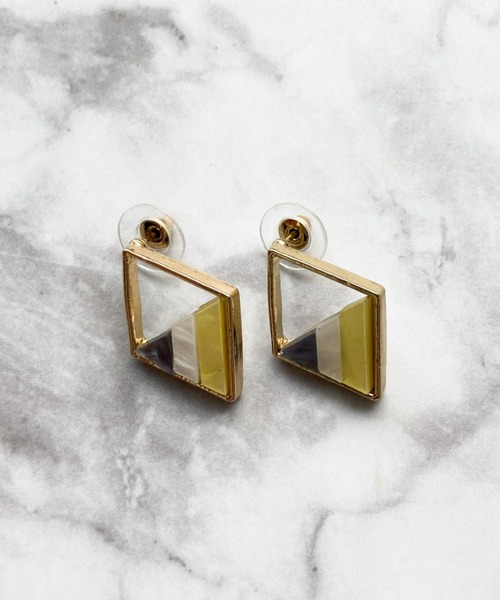 yu-ka(ユーカ)の「YU-KA : ステンドグラスピアス / STAINED GLASS PIERCE(ピアス(両耳用)・レディース・ホワイト/ブラウン/イエロー/ブルー/ホワイト系その他/ホワイト系その他2・FREE)」の6枚目の写真