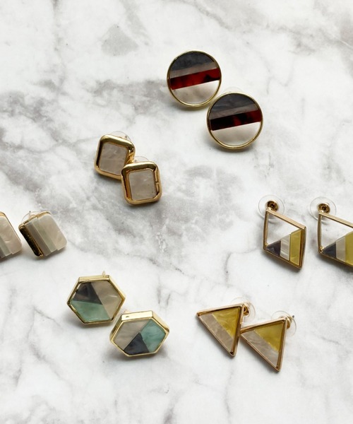 yu-ka(ユーカ)の「YU-KA : ステンドグラスピアス / STAINED GLASS PIERCE(ピアス(両耳用)・レディース・ホワイト/ブラウン/イエロー/ブルー/ホワイト系その他/ホワイト系その他2・FREE)」の12枚目の写真