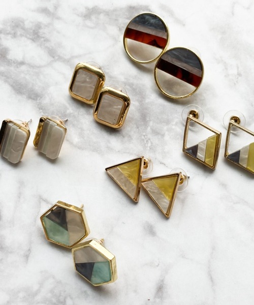 yu-ka(ユーカ)の「YU-KA : ステンドグラスピアス / STAINED GLASS PIERCE(ピアス(両耳用)・レディース・ホワイト/ブラウン/イエロー/ブルー/ホワイト系その他/ホワイト系その他2・FREE)」の8枚目の写真