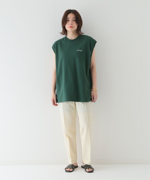 JOINT WORKS（ジョイントワークス）の「コットンリネンジャガードパンツ（スラックス・レディース・ネイビー/イエロー・SMALL/MEDIUM）」の12枚目の写真