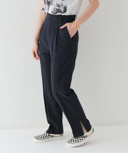 JOINT WORKS（ジョイントワークス）の「コットンリネンジャガードパンツ（スラックス・レディース・ネイビー/イエロー・SMALL/MEDIUM）」の16枚目の写真