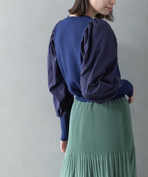 MARECHAL TERRE（マルシャルテル）の「パフスリーブニット（ニット/セーター・レディース・ネイビー/ブラック/アイボリー/セージグリーン・MEDIUM）」の5枚目の写真