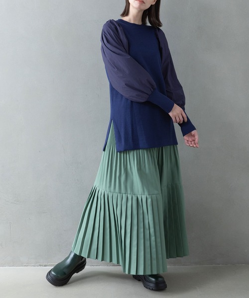 MARECHAL TERRE（マルシャルテル）の「パフスリーブニット（ニット/セーター・レディース・ネイビー/ブラック/アイボリー/セージグリーン・MEDIUM）」の7枚目の写真