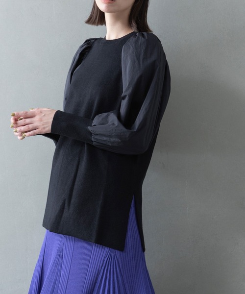 MARECHAL TERRE（マルシャルテル）の「パフスリーブニット（ニット/セーター・レディース・ネイビー/ブラック/アイボリー/セージグリーン・MEDIUM）」の14枚目の写真