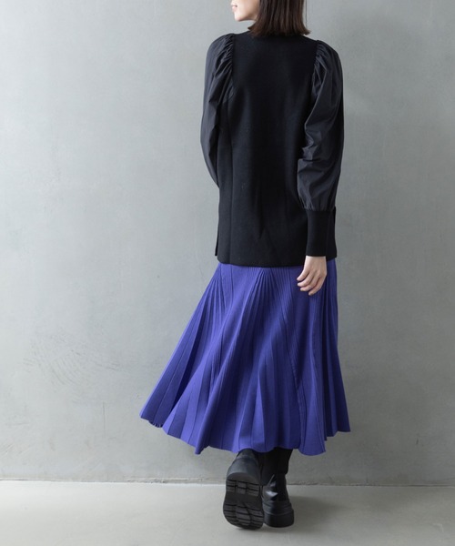 MARECHAL TERRE（マルシャルテル）の「パフスリーブニット（ニット/セーター・レディース・ネイビー/ブラック/アイボリー/セージグリーン・MEDIUM）」の15枚目の写真