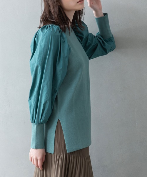 MARECHAL TERRE（マルシャルテル）の「パフスリーブニット（ニット/セーター・レディース・ネイビー/ブラック/アイボリー/セージグリーン・MEDIUM）」の18枚目の写真