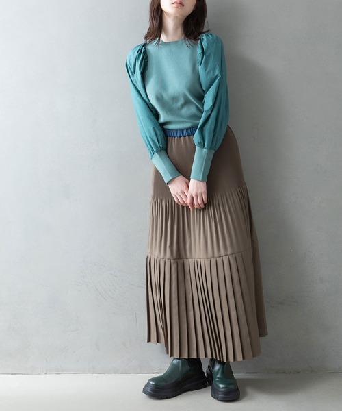 MARECHAL TERRE（マルシャルテル）の「パフスリーブニット（ニット/セーター・レディース・ネイビー/ブラック/アイボリー/セージグリーン・MEDIUM）」の21枚目の写真