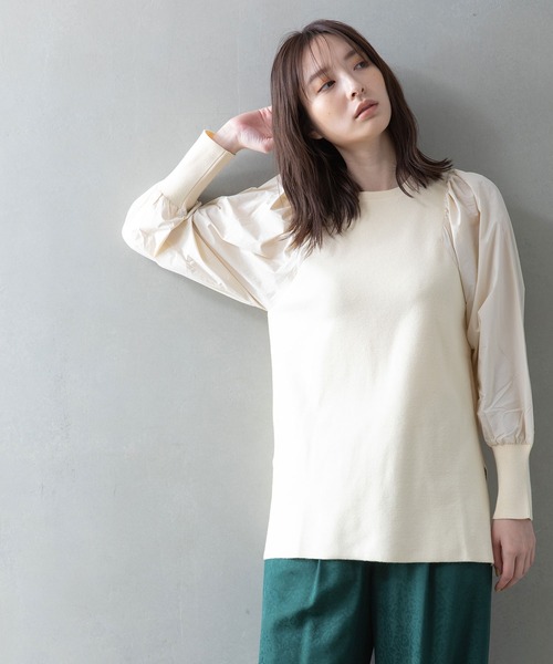 MARECHAL TERRE（マルシャルテル）の「パフスリーブニット（ニット/セーター・レディース・ネイビー/ブラック/アイボリー/セージグリーン・MEDIUM）」の22枚目の写真