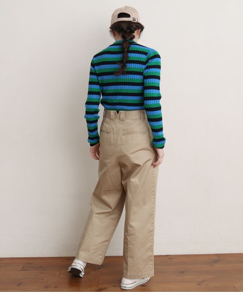 CHILD WOMAN（チャイルドウーマン）の「VICTORIA ボーダーワイドリブハイネックプルオーバー（ニット/セーター・レディース・レッド/ブラック/グリーン/イエロー・FREE）」の15枚目の写真