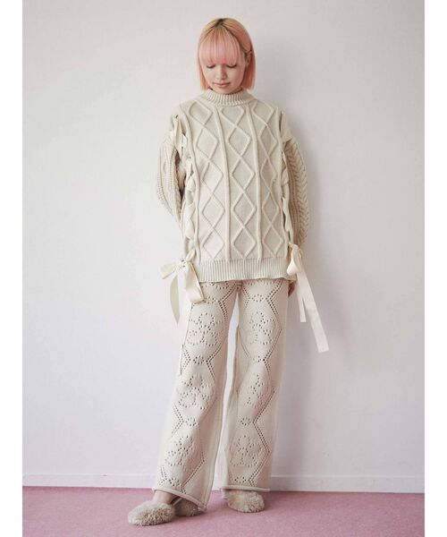 merry jenny（メリージェニー）の「flower knit pants（その他