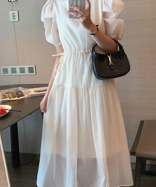 Dita Muaj.（ディータムアージュ）の「バブルスリーブシフォンワンピース（ワンピース・レディース・ホワイト/オリーブ・FREE）」の10枚目の写真