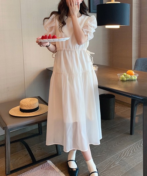 Dita Muaj.（ディータムアージュ）の「バブルスリーブシフォンワンピース（ワンピース・レディース・ホワイト/オリーブ・FREE）」の20枚目の写真