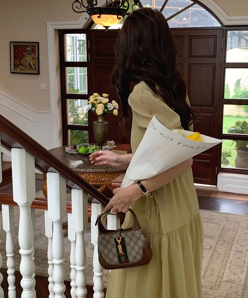 Dita Muaj.（ディータムアージュ）の「バブルスリーブシフォンワンピース（ワンピース・レディース・ホワイト/オリーブ・FREE）」の11枚目の写真