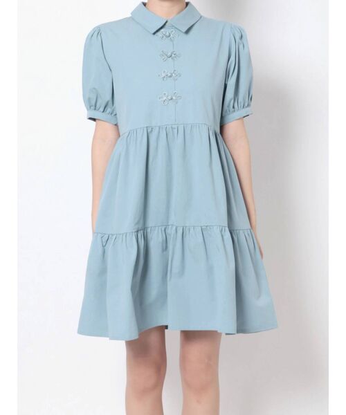 merry jenny（メリージェニー）の「チャイナティアードミニワンピース（ワンピース・レディース・ピンク/ブラック/ブルー/オフホワイト・FREE）」の5枚目の写真