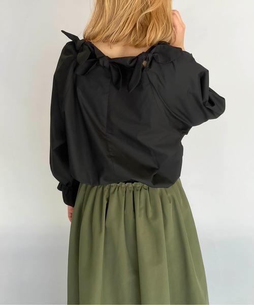 PICCIN（ピッチン）の「リボンチュニックブラウス（シャツ/ブラウス・レディース・ブラック/オフホワイト・M）」の15枚目の写真