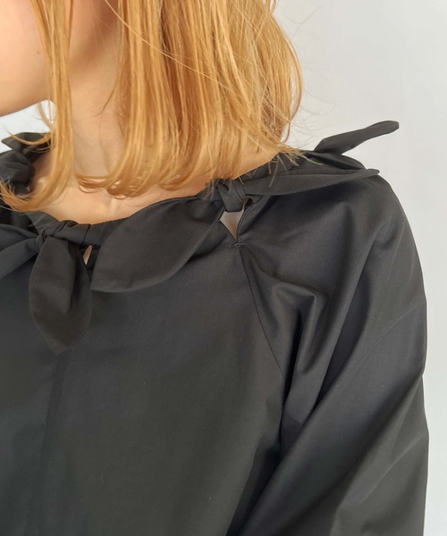 PICCIN（ピッチン）の「リボンチュニックブラウス（シャツ/ブラウス・レディース・ブラック/オフホワイト・M）」の17枚目の写真