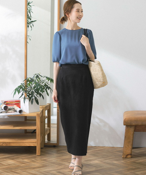 URBAN RESEARCH ROSSO WOMEN（アーバンリサーチ　ロッソ）の「イージーストレートロングスカート（スカート・レディース・グリーン/ブラック/ベージュ・FREE）」の13枚目の写真