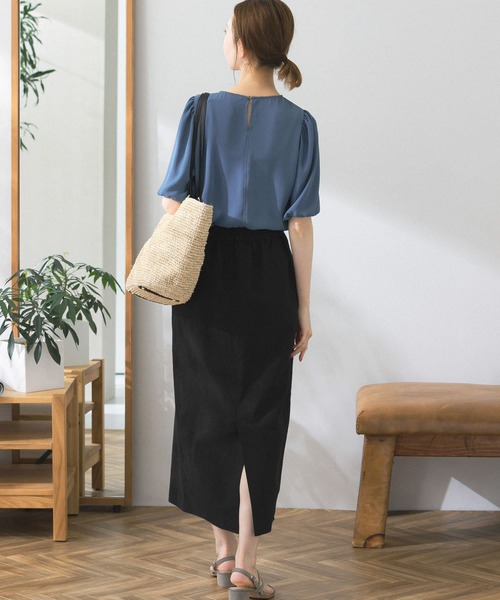 URBAN RESEARCH ROSSO WOMEN（アーバンリサーチ　ロッソ）の「イージーストレートロングスカート（スカート・レディース・グリーン/ブラック/ベージュ・FREE）」の15枚目の写真