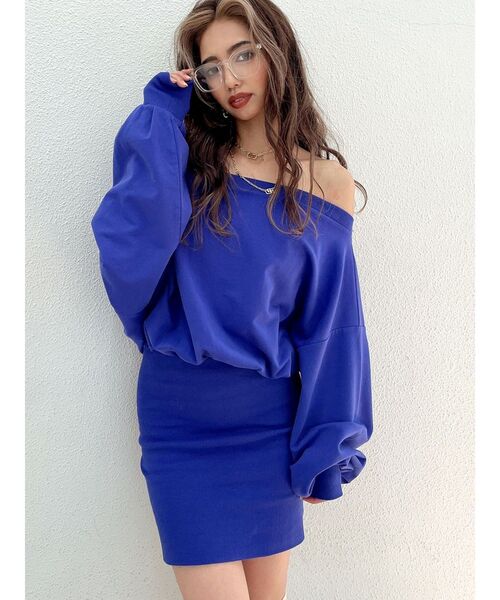 GYDA（ジェイダ）の「ドッキングオフショル スウェットワンピース（ワンピース・レディース・ブラック/グレー/ブルー・FREE）」の8枚目の写真