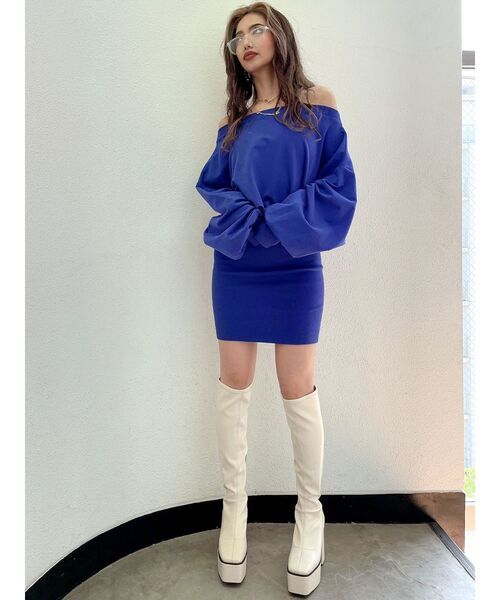 GYDA（ジェイダ）の「ドッキングオフショル スウェットワンピース（ワンピース・レディース・ブラック/グレー/ブルー・FREE）」の10枚目の写真