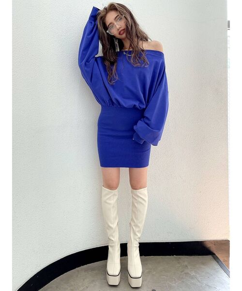 GYDA（ジェイダ）の「ドッキングオフショル スウェットワンピース（ワンピース・レディース・ブラック/グレー/ブルー・FREE）」の20枚目の写真