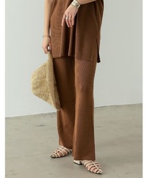 Re:EDIT | [Re:EDIT×megumi][mgm______2427コラボ][低身長サイズ有]プレーティングリブニットパンツ【セットアップ可能】(その他パンツ)