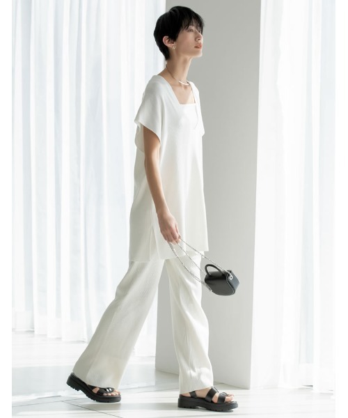 Re:EDIT（リエディ）の「[低身長サイズ有]プレーティングリブニットパンツ（その他パンツ・レディース・ブラック/ホワイト/ブラウン/ライム・AS/AM/MEDIUM/LARGE）」の16枚目の写真