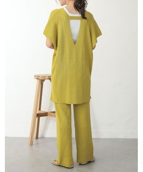 Re:EDIT（リエディ）の「[低身長サイズ有]プレーティングリブニットパンツ（その他パンツ・レディース・ブラック/ホワイト/ブラウン/ライム・AS/AM/MEDIUM/LARGE）」の12枚目の写真