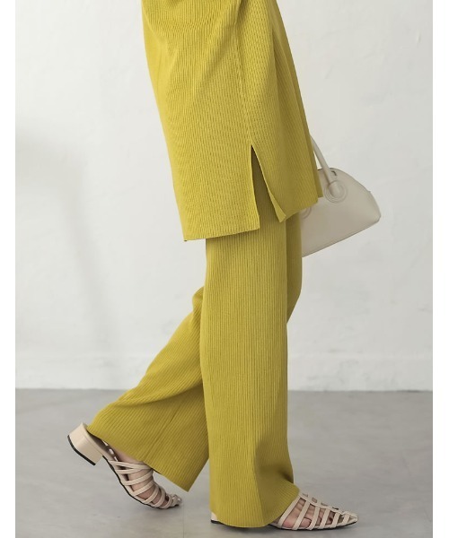 Re:EDIT（リエディ）の「[低身長サイズ有]プレーティングリブニットパンツ（その他パンツ・レディース・ブラック/ホワイト/ブラウン/ライム・AS/AM/MEDIUM/LARGE）」の10枚目の写真