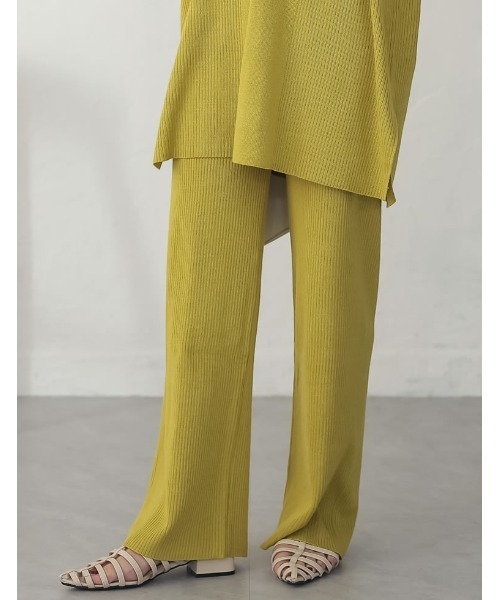 Re:EDIT（リエディ）の「[低身長サイズ有]プレーティングリブニットパンツ（その他パンツ・レディース・ブラック/ホワイト/ブラウン/ライム・AS/AM/MEDIUM/LARGE）」の11枚目の写真