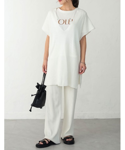 Re:EDIT（リエディ）の「[低身長サイズ有]プレーティングリブニットパンツ（その他パンツ・レディース・ブラック/ホワイト/ブラウン/ライム・AS/AM/MEDIUM/LARGE）」の6枚目の写真