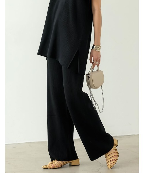 Re:EDIT（リエディ）の「[低身長サイズ有]プレーティングリブニットパンツ（その他パンツ・レディース・ブラック/ホワイト/ブラウン/ライム・AS/AM/MEDIUM/LARGE）」の17枚目の写真