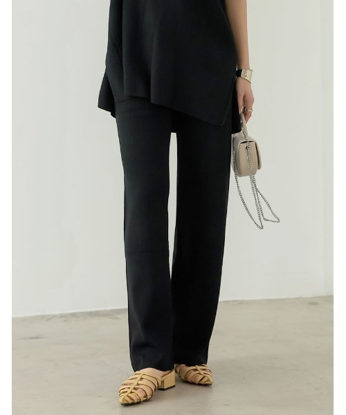 Re:EDIT（リエディ）の「[低身長サイズ有]プレーティングリブニットパンツ（その他パンツ・レディース・ブラック/ホワイト/ブラウン/ライム・AS/AM/MEDIUM/LARGE）」の18枚目の写真