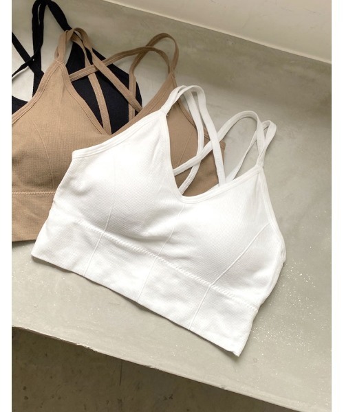 Re:EDIT（リエディ）の「バッククロスブラトップ（その他アンダーウェア/インナー・レディース・ブラック/ホワイト/モカ・FREE）」の2枚目の写真