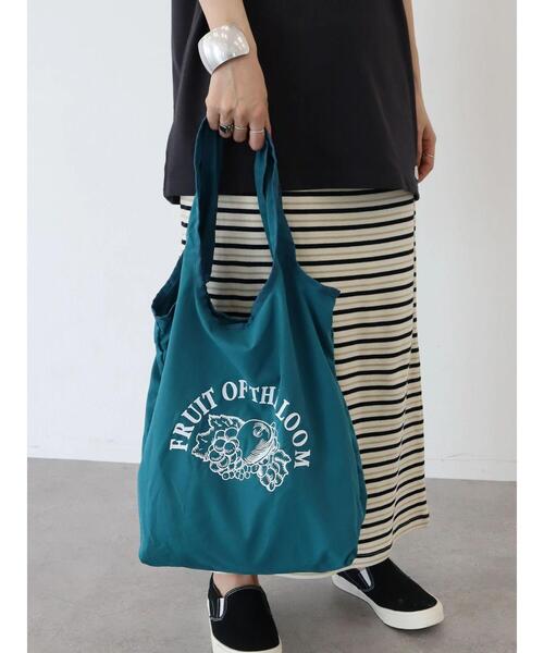 AMERICAN HOLIC(アメリカンホリック)の「【FRUIT OF THE LOOM】ポケッタブルロゴショッパー(エコバッグ/サブバッグ・レディース・ブラック/ベージュ/ネイビー/ピンク/オレンジ/ミント・FREE)」の8枚目の写真