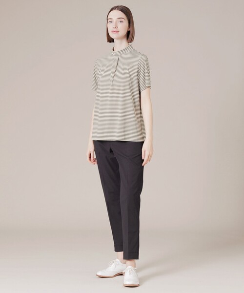 MACKINTOSH LONDON（マッキントッシュ ロンドン）の「シルケットスムースボーダーTシャツ（Tシャツ/カットソー・レディース・ベージュ/ネイビー・40/38）」の4枚目の写真