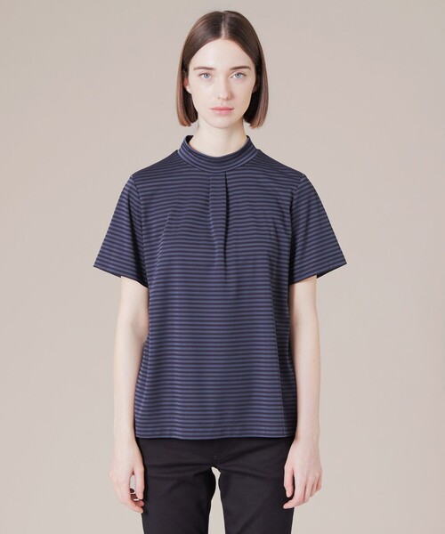 MACKINTOSH LONDON（マッキントッシュ ロンドン）の「シルケットスムースボーダーTシャツ（Tシャツ/カットソー・レディース・ベージュ/ネイビー・40/38）」の5枚目の写真