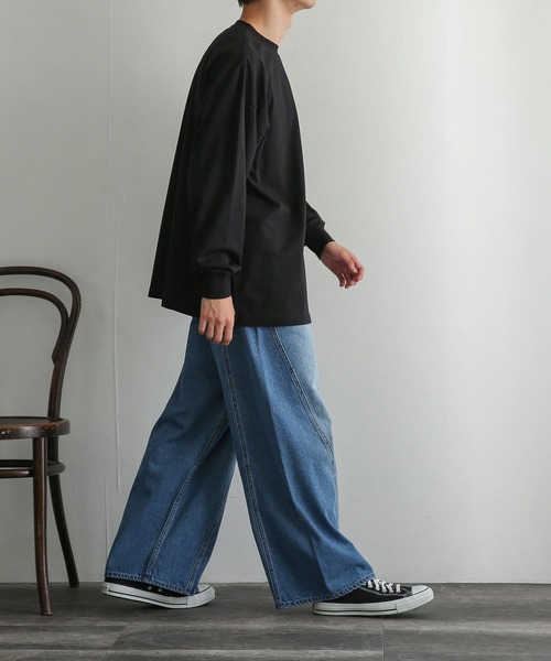 SENSE OF PLACE by URBAN RESEARCH（センスオブプレイスバイアーバンリサーチ）の「エクストラルーズロングTシャツ（Tシャツ/カットソー・メンズ・ホワイト/ブラック・MEDIUM/LARGE）」の16枚目の写真