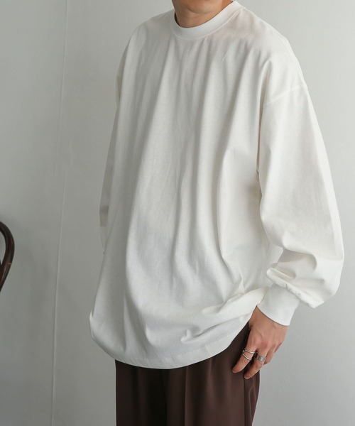 SENSE OF PLACE by URBAN RESEARCH（センスオブプレイスバイアーバンリサーチ）の「エクストラルーズロングTシャツ（Tシャツ/カットソー・メンズ・ホワイト/ブラック・MEDIUM/LARGE）」の7枚目の写真