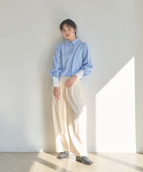 idem（イデム）の「wrap loose tuck pants/ラップルーズタックパンツ【Sサイズ展開あり】（スラックス・レディース・ブラック/グレイッシュベージュ/テラコッタ/アイボリー・SMALL/FREE）」の12枚目の写真