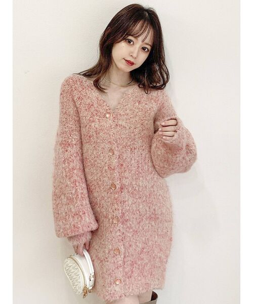 dazzlin（ダズリン）の「コットンキャンディミドルニットカーティガン（カーディガン/ボレロ・レディース・グリーン/ブルー/レッド/ベージュ/パープル・FREE）」の5枚目の写真