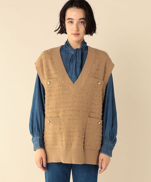 セール】◇【WEB限定】ツイード柄Vネックベスト（ベスト）｜NOLLEY'S